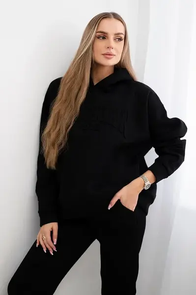 Zateplený bavlněný komplet, mikina + kalhoty Brooklyn black