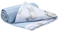 Medi Partners Blanket 75x100 cotton + cotton Waffle – Deer and hedgehog + light blue Waffle
