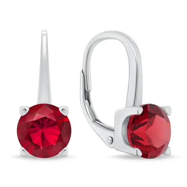Brilio Silver Stylové stříbrné náušnice s rudými zirkony EA130WR