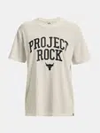 Smetanové dámské oversize tričko Under Armour Project Rock Hwt Campus T