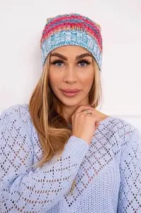 Kesi Fleecová čepice Klaudia K255 žlutá neon+modrá