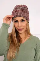 Kesi Fleecová čepice Melisa K241 vínová+béžová
