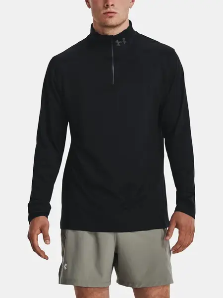 Under Armour Tričko QUALIFIER RUN 1/4 ZIP-BLK - Pánské