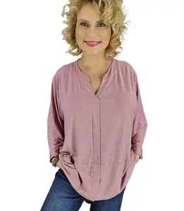 Pri Elegant oversize Brocade tunic shirt with longer back NEVADA