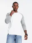 Ombre Men's longsleeve with raglan contrast sleeves - white and gray