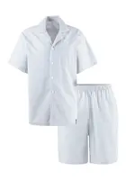 s.Oliver Krátke pyžamo  modrosivá / biela