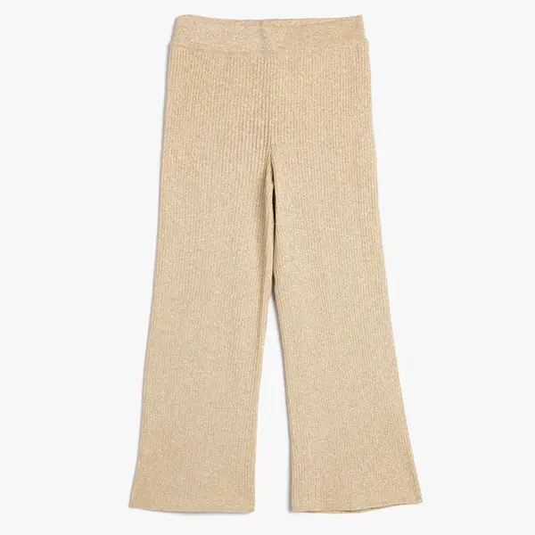 Koton Wide Leg Trousers Soft Textured Elastic Waist Camisole