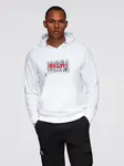 Ombre Men's classic printed kangaroo sweatshirt - white