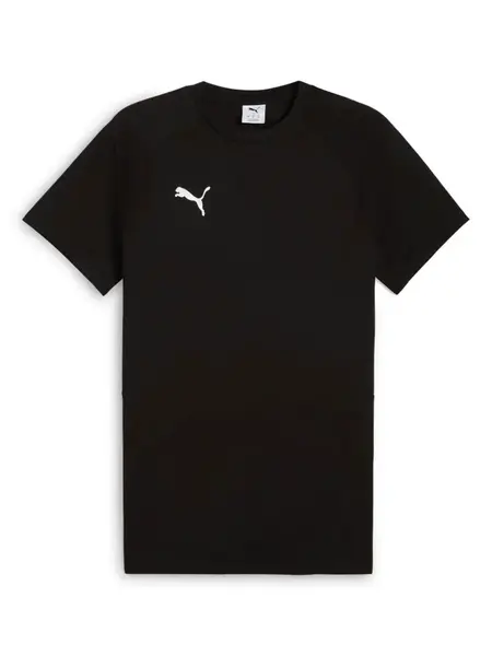PUMA Funkčné tričko 'TeamEvostripe'  čierna / biela