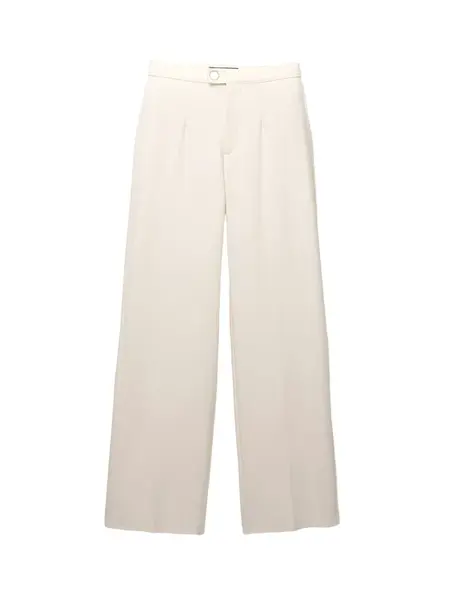 Pull&Bear Nohavice s pukmi  krémová