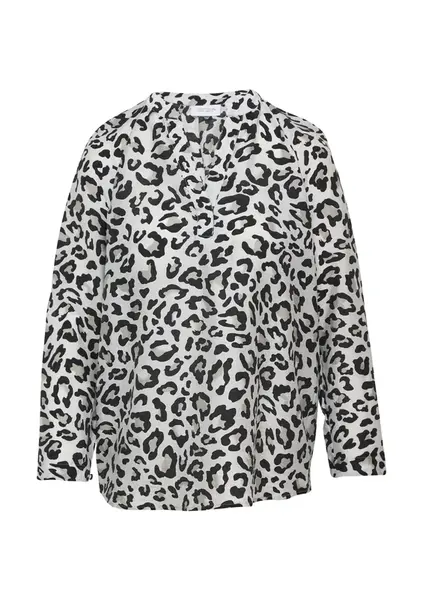 COMMA Blúzka  sivá / čierna