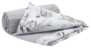 Medi Partners Blanket 75x100 cotton + cotton Waffle – Deer in leaves + gray Waffle