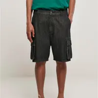 Organic Denim Cargo Shorts černé seprané
