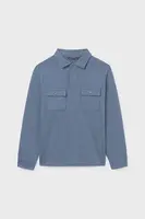 Dětské bavlněné tričko s dlouhým rukávem Mayoral modrá barva, 7103