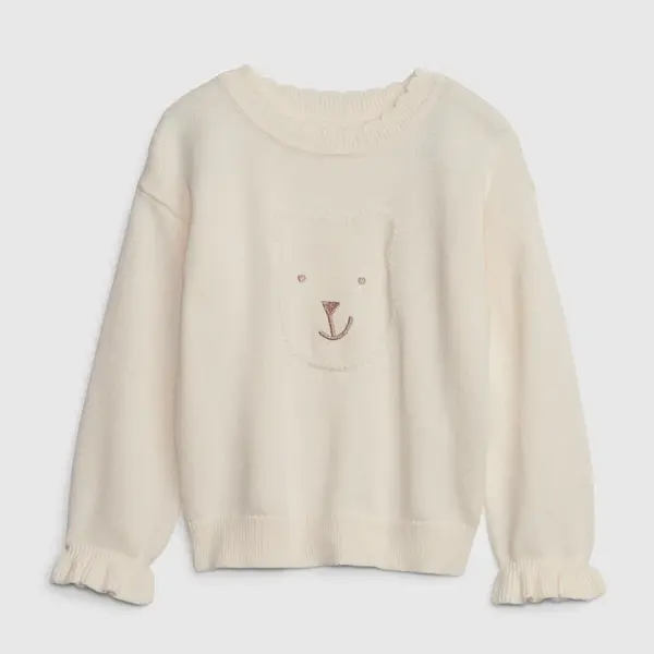 GAP Dětský svetr s volánky - Holky