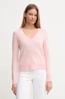 Vlněný svetr United Colors of Benetton dámský, růžová barva, 1002D401Y