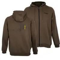 Avid carp mikina compound zip hoodie brown - xxxl