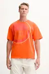Bavlněné tričko Napapijri S-Tusco oranžová barva, s potiskem, NP0A4IEEA001