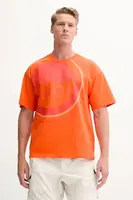 Bavlněné tričko Napapijri S-Tusco oranžová barva, s potiskem, NP0A4IEEA001