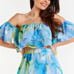 Awama Woman's Blouse A511 Blue/Pattern