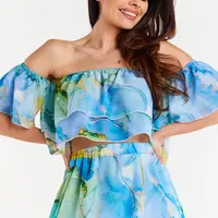 Awama Woman's Blouse A511 Blue/Pattern