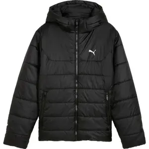 Puma ESSENTIALS HOODED PADDED JACKET Dětská bunda, černá, velikost