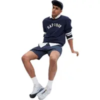 GAP PIPING CREW Pánska mikina, tmavo modrá, veľkosť