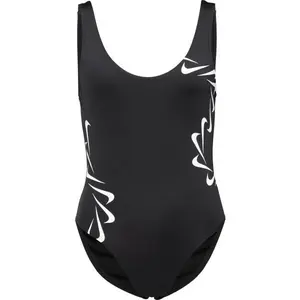 Nike MULTI LOGO Dámské jednodílné plavky, černá, velikost