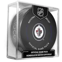 INGLASCO WINNIPEG JETS OFFICIAL GAME PUCK Fanouškovský hokejový puk, černá, velikost