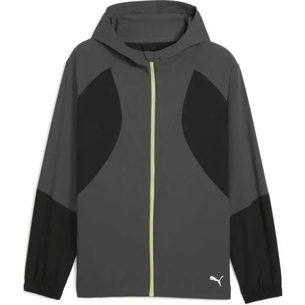 Puma M RUN ULTRAWEAVE HOODED JACKET Pánská běžecká bunda, tmavě šedá, velikost