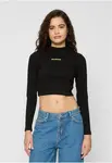 Rocawear čierny crop top s dlhým rukávom