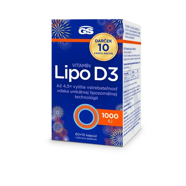 GS Vitamin Lipo D3 1000 IU cps. 60+10 darček