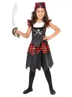 Kostým detský Pirátka s Lebkou a srdiečkami 4-6 rokov