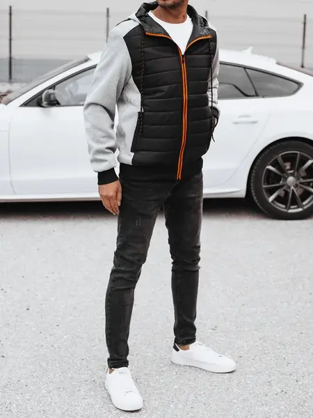 Pánska prechodná pikovaná bunda s kapucňou