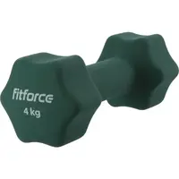Fitforce FDBN 4 KG Jednoručná  činka, tmavo zelená, veľkosť 4 KG