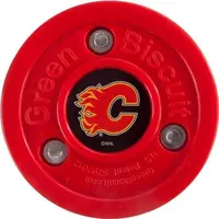 Green Biscuit CALGARY FLAMES NHL Puk, červená, velikost