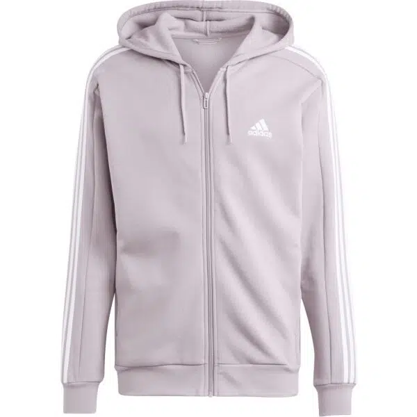 adidas ESSENTIALS FLEECE 3-STRIPES FULL-ZIP HOODIE Pánska mikina, ružová, veľkosť