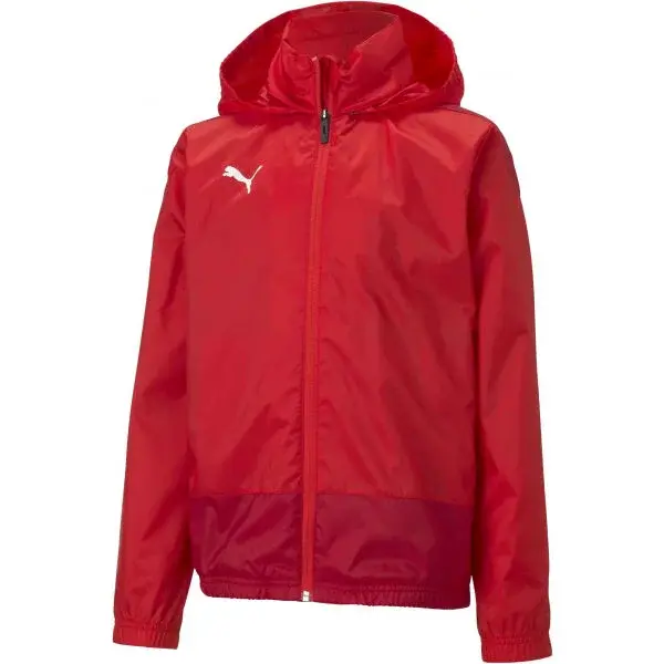 Puma TEAMGOAL 23 TRAINING RAIN JACKET JR Detská šuštiaková bunda, červená, veľkosť