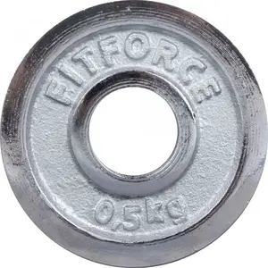 Fitforce NAKLADACÍ KOTÚČ 0,5KG CHRÓM 30MM Nakladací kotúč, strieborná, veľkosť 0,5 KG