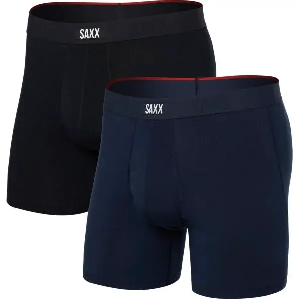 SAXX VIBE XTRA SOFT COMFORT BOXER BRF FLY 2PK Pánske boxerky, čierna, veľkosť