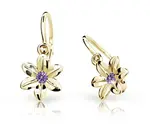 Cutie Jewellery Zlaté detské náušnice C1993-10-X-1 fialová