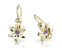 Cutie Jewellery Zlaté detské náušnice C1993-10-X-1 fialová