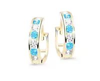 Cutie Jewellery Slušivé detské náušnice zo žltého zlata C3345-80-X-1 svetlo modrá