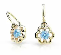 Cutie Jewellery Zlaté detské náušnice C1947-10-X-1 svetlo modrá