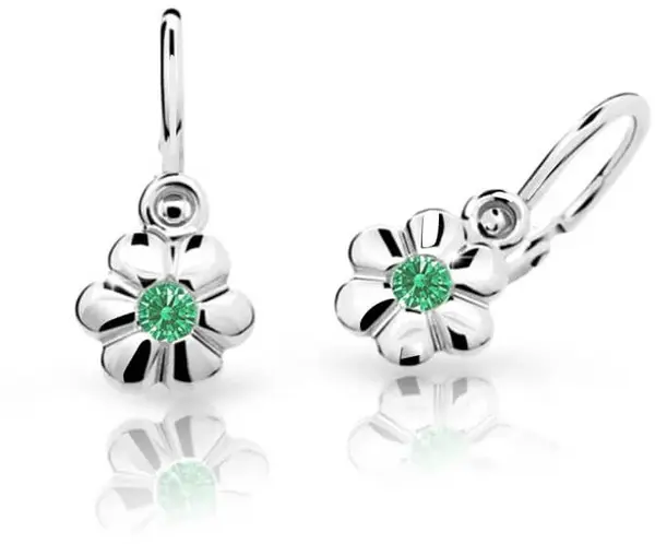 Cutie Jewellery Detské náušnice z bieleho zlata C1736-10-X-2 zelená