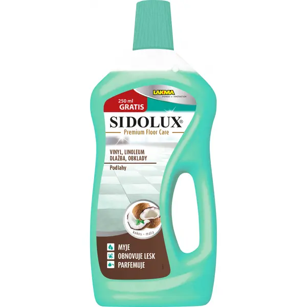SIDOLUX Premium Floor Care Kokos & máta čistič podlah vinyl, linoleum, dlažba 1 l