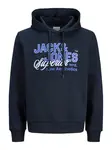 JACK & JONES Mikina  modrá / námornícka modrá / biela