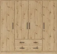 Šatní skříň Smart SR1 Varianta: Bez zrcadla, Barva korpusu + barva dveří: Dub artisan