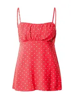 HOLLISTER Top  červená / biela