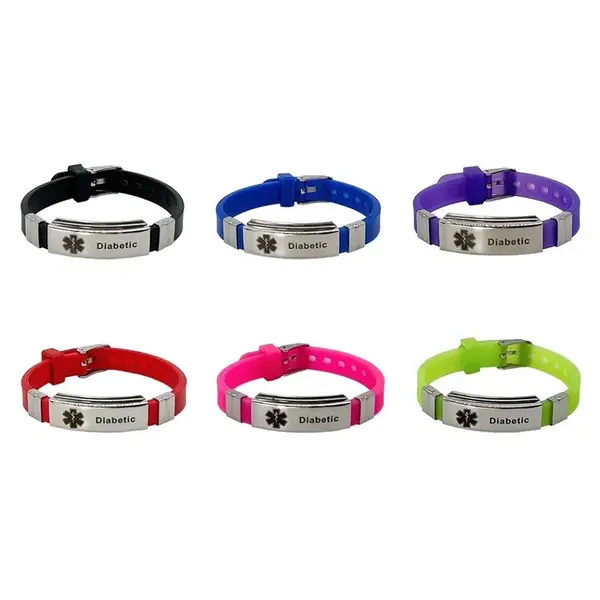 DIA-WAY Silikonový náramek Diabetic, Barva: Červená